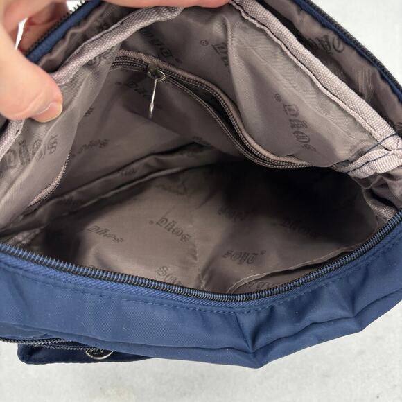 Soyater Nylon Crossbody Shoulder Bag Navy Blue Zip Pockets Handbag Purse - Picture 4 of 12